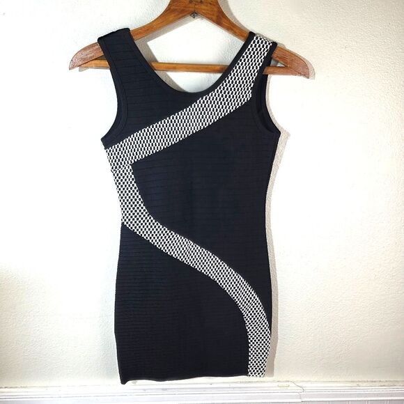 Dresses & Skirts - Women's Guess Bodycon Snatched Elegant Black and White Mesh Women's Dress Size S